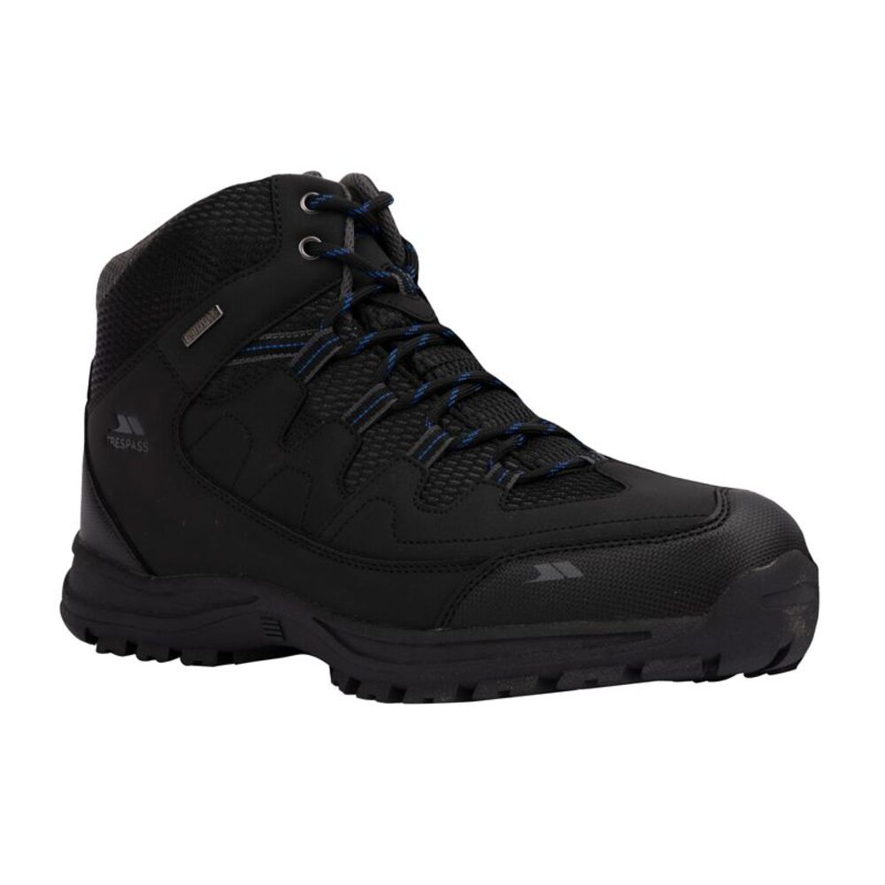 Trespass Mens Finley Waterproof Walking Boots / Black/Blue